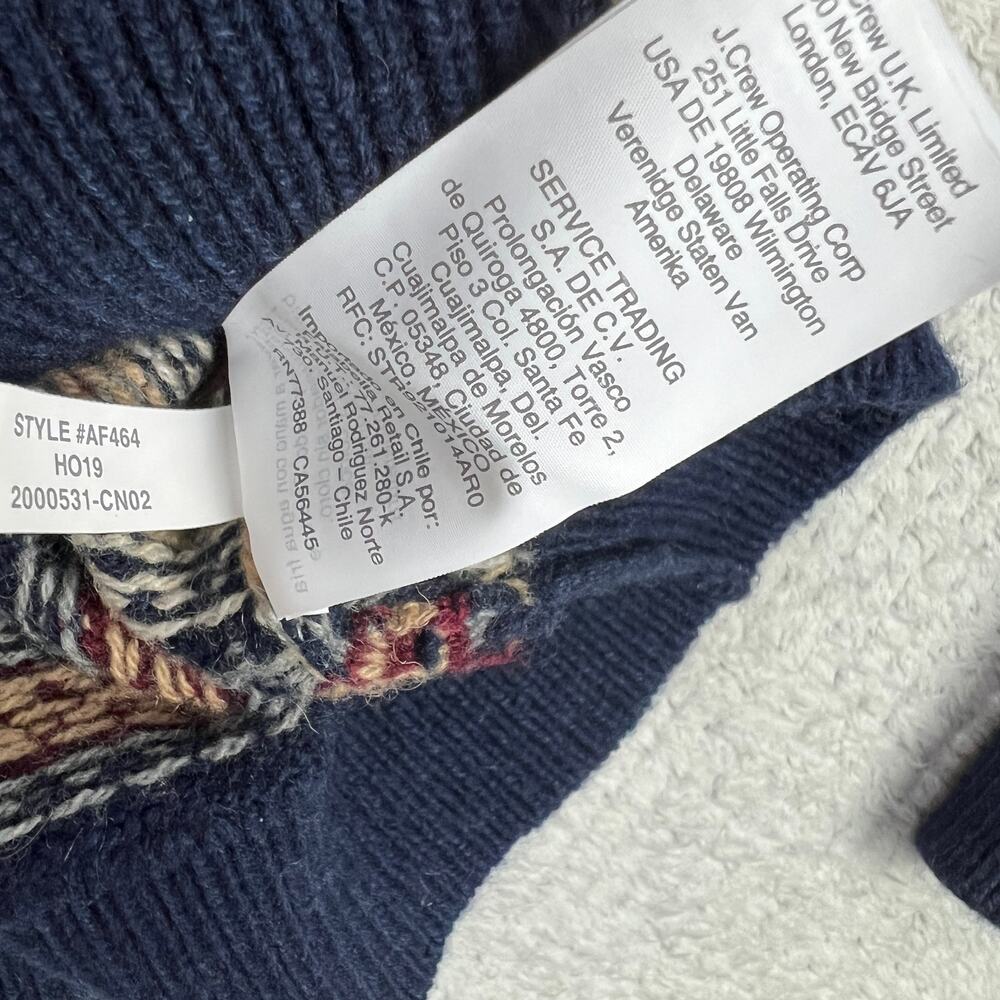 J Crew Mens Knit Crewneck Sweater Fair Isle Lambswool Blend Med Weight Sz Medium - Picture 14 of 14